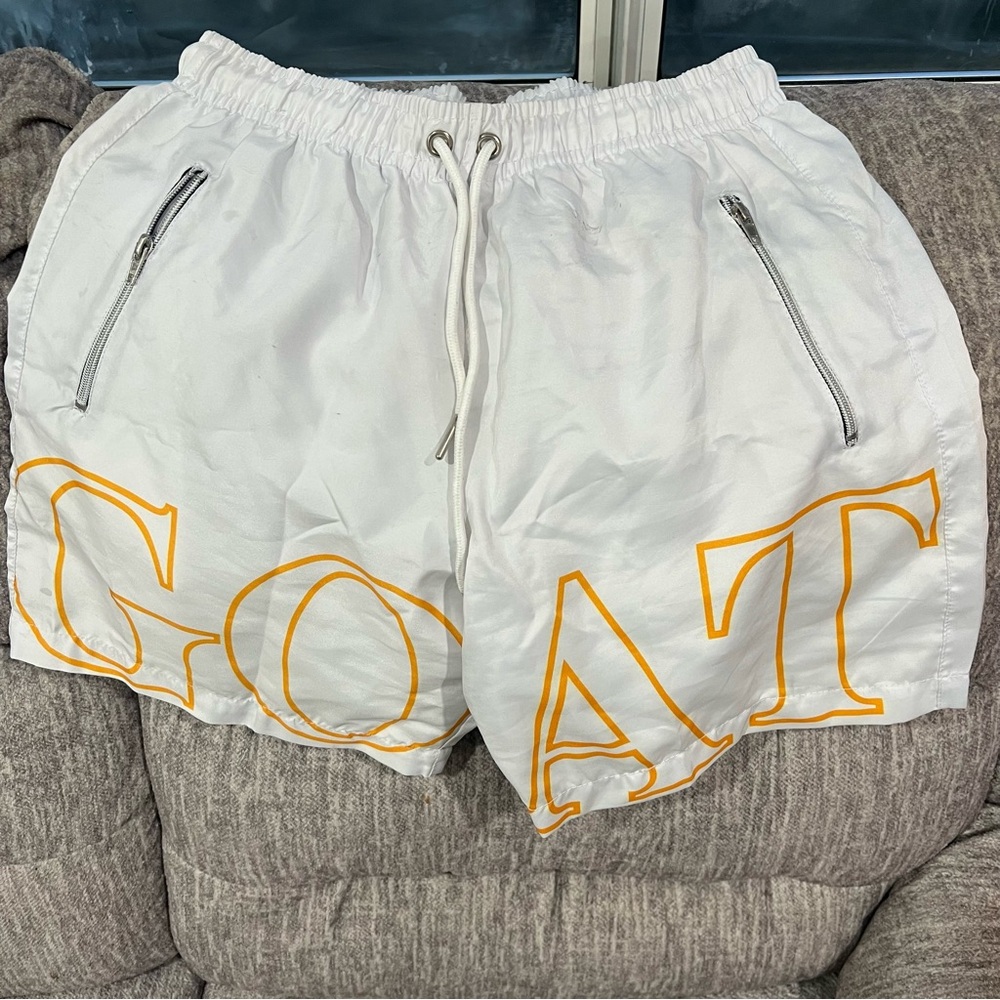 GOAT Logo Track Short (Citrus White) Summer Essential Streetwear Men’s Size M